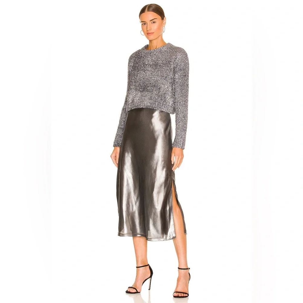All Saints Rosetta 2-In-1 Tinsel Dress Black Silver